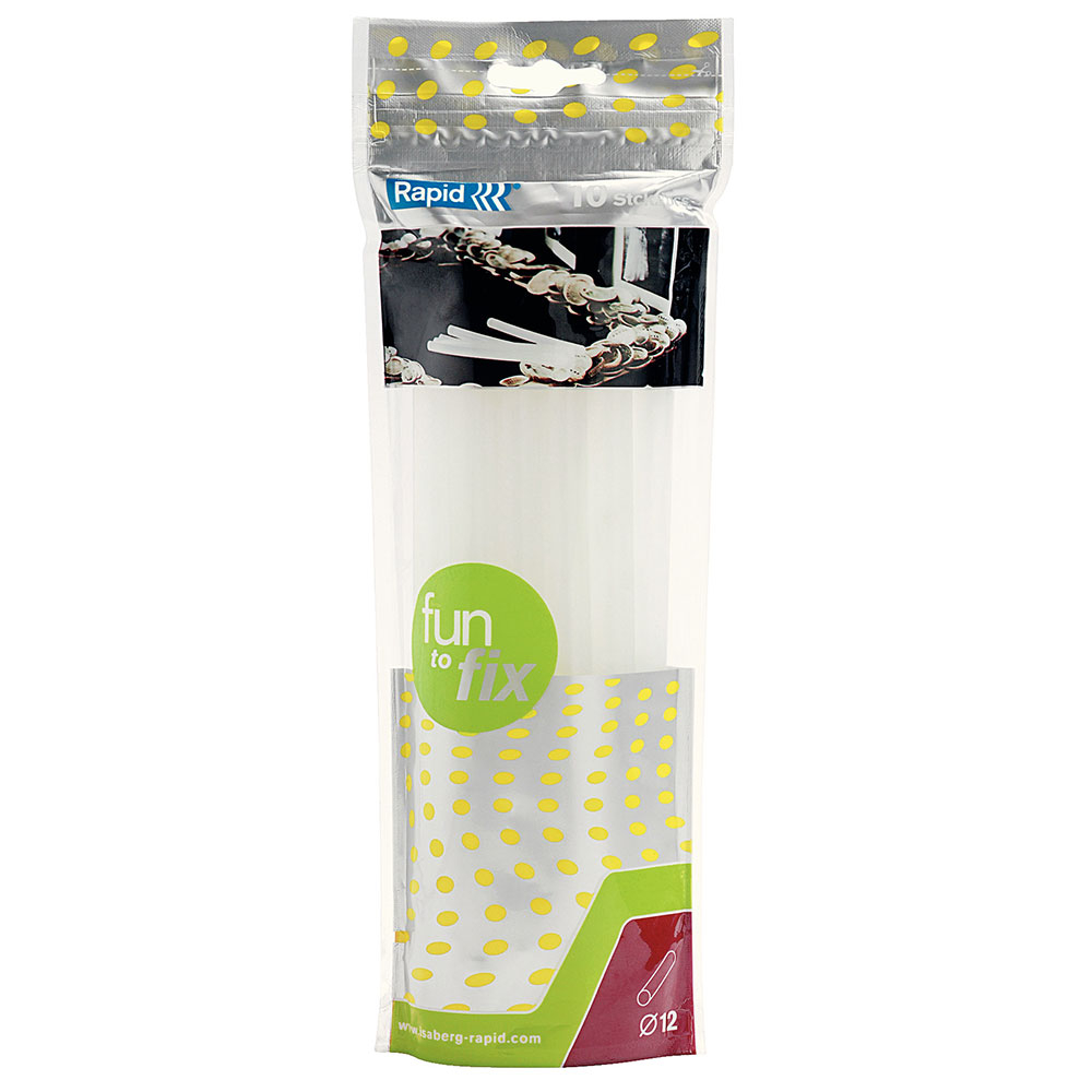 Batoane lipici Rapid Fun to Fix Universal transparente Ø12 190 mm, pentru hobby, craft și decorațiuni, 10 bucăți 23499500