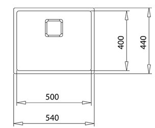 Chiuvetă bucatarie din inox Teka FLEXLINEA RS15 50.40, 3½ SQ W/OVF SP, cu 1 cuva, 540x440 mm [3]