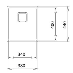 Chiuvetă bucatarie din inox Teka FLEXLINEA RS15 34.40, cu 1 cuva, 380x440 mm [2]