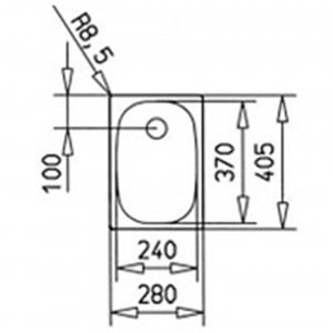 Chiuvetă bucatarie din inox Teka Universal E/280.405 1B cu 1 cuva, 280x405 mm [1]