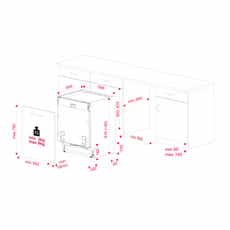 Mașină de spălat vase TEKA DFI 76950, complet încorporabilă cu funcţie antibacteriană IonClean, compartiment superior semi-ajustabil pe înălţime şi sistem automat de deschidere [14]