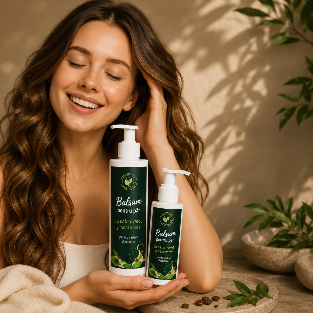 Balsam pentru reparare fir de par cu ceai verde si cafea verde 250 ml [3]