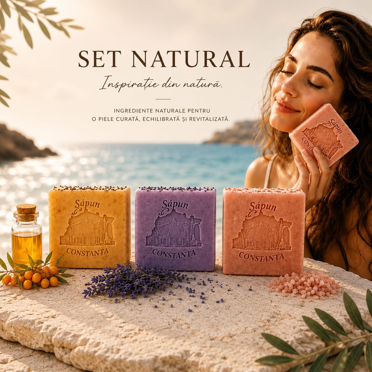 set 3 vitamin sapunuri naturale,lavanda,catina si argila roz [2]