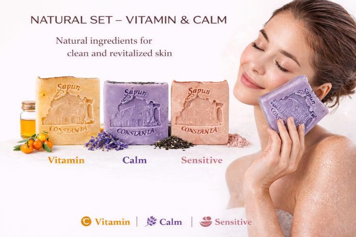 set 3 vitamin sapunuri naturale,lavanda,catina si argila roz [5]