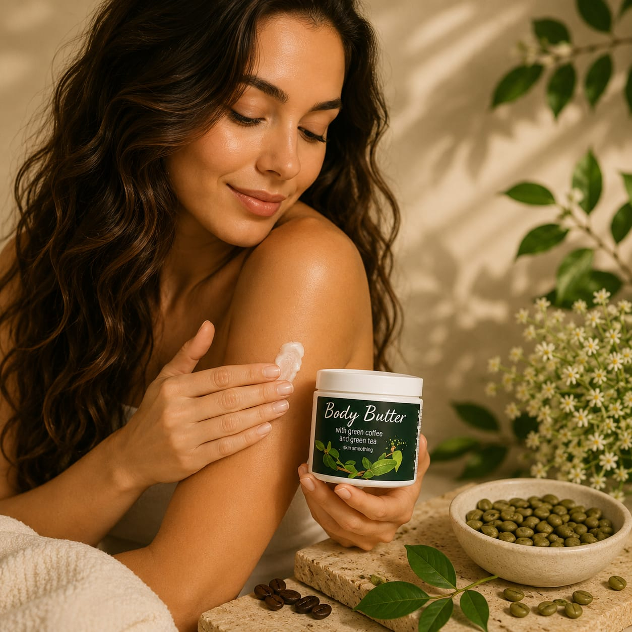 Unt pentru corp cu ceai verde și cafea verde – 200 g [3]