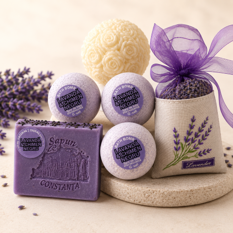 INGRIJIREA CORPULUI - set sapunuri naturale lavanda