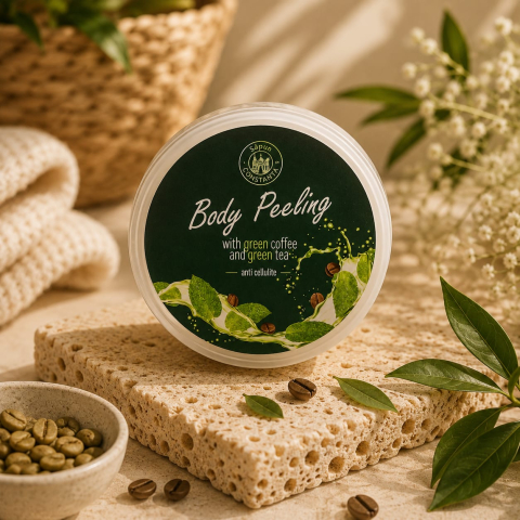 INGRIJIREA CORPULUI - Exfoliant natural cu cafea verde și ceai verde  Scrub revitalizant pentru corp  Detoxifiere și exfoliere delicată