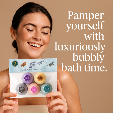 Bath & Body > Body Scrubs - Sare de baie efervescenta 5 sortimente Lavanda,Catina,Alge,Argila roz,Carbune activ   250 g
