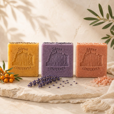 sapunuri naturale solide - set 3 vitamin sapunuri naturale,lavanda,catina si argila roz