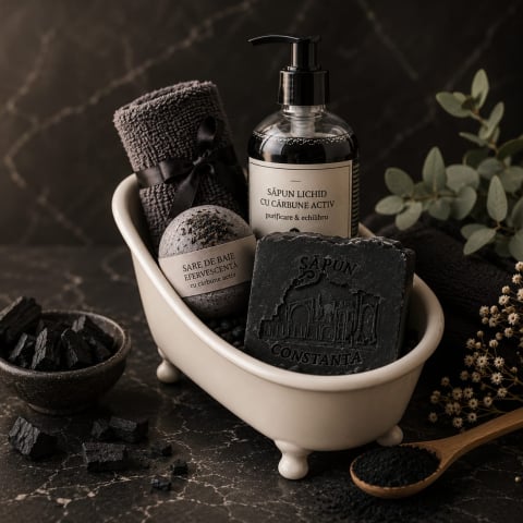 INGRIJIREA CORPULUI - SET "PURE DETOX" CU CĂRBUNE ACTIV