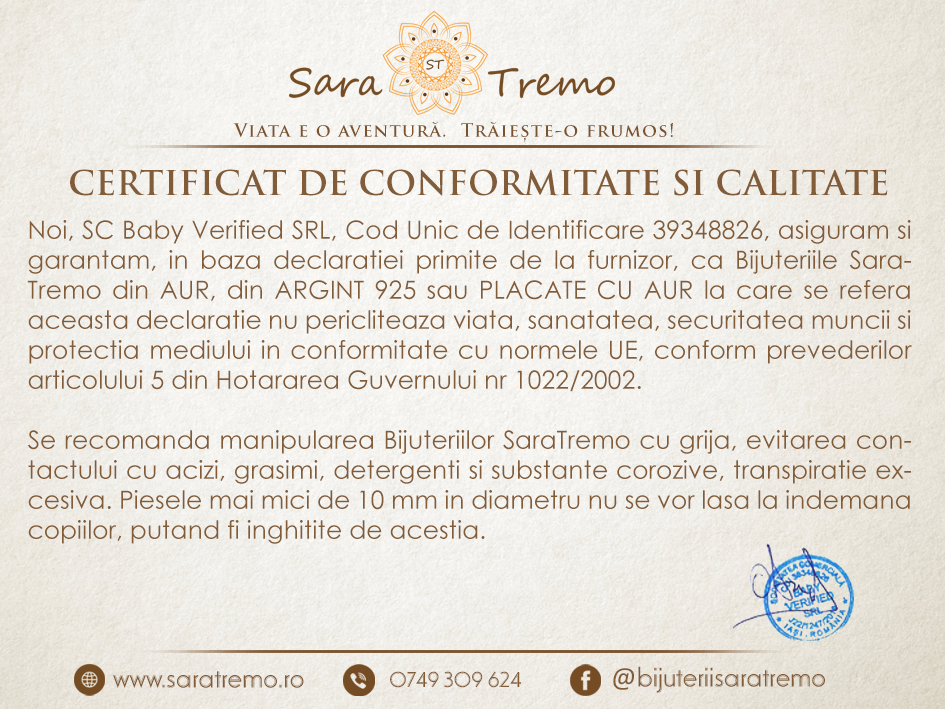 bijuterii cu certificat de calitate