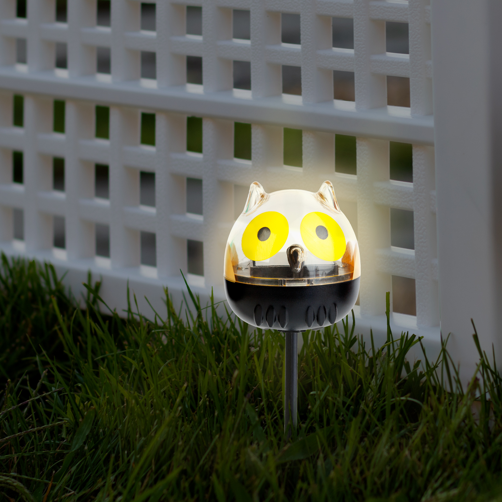 Iluminat Exterior si Solar - Lampa solara LED gradina, bufnita decorativa galbena, lumina alba rece, iluminat exterior solar IP44