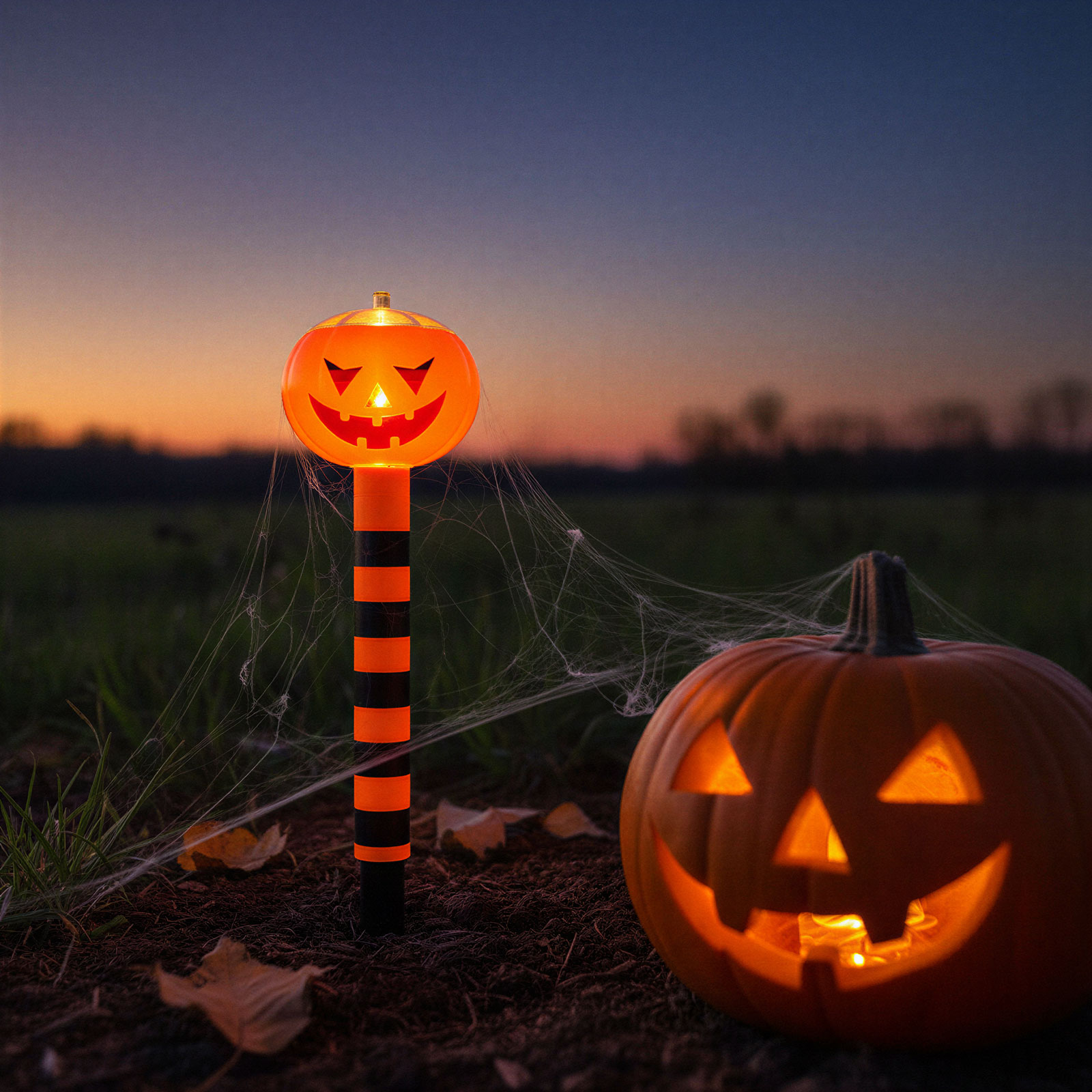 Iluminat Exterior si Solar - Lampa solara LED dovleac Halloween, lampa decorativa gradina cu LED