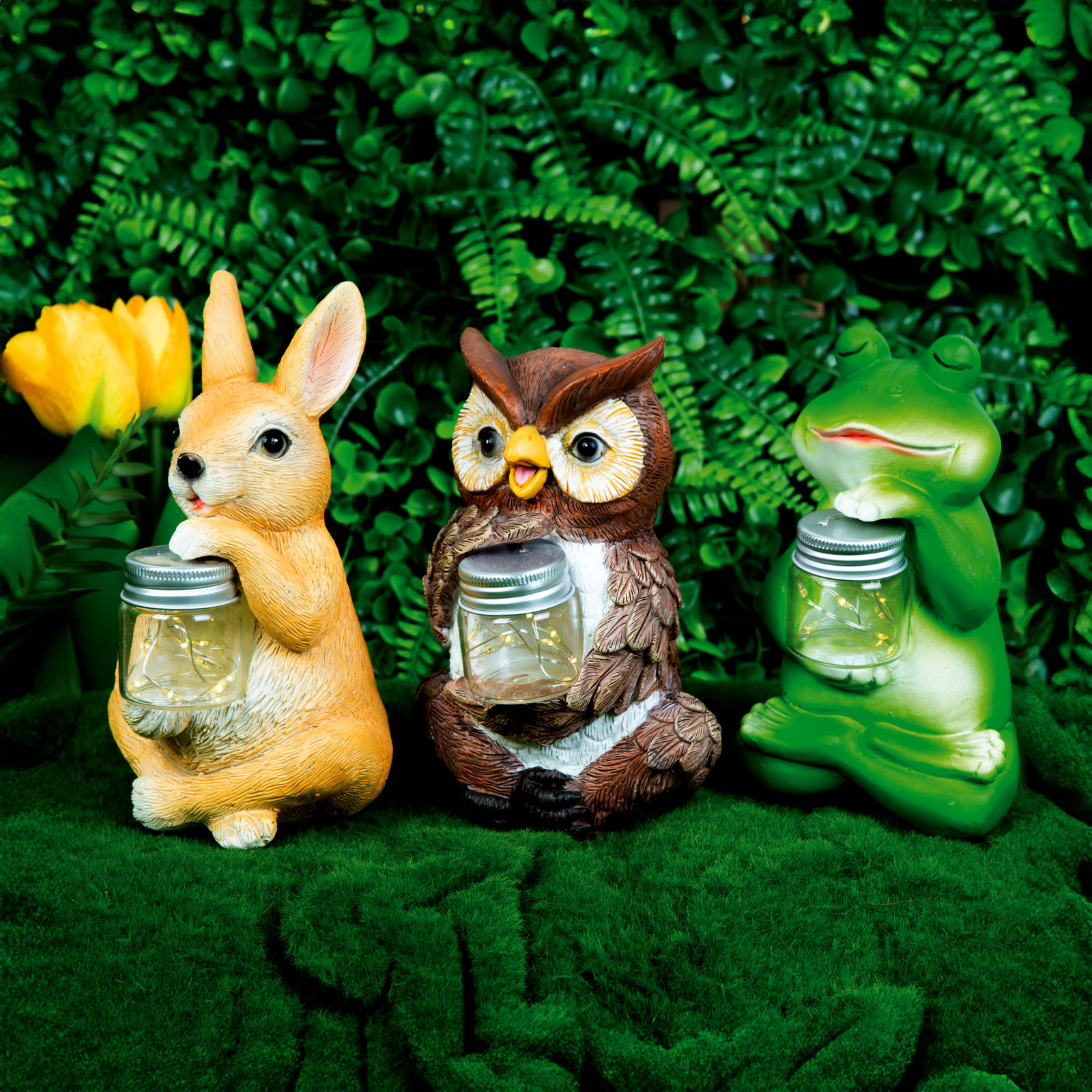 Casa si Gradina - Lampa solara LED animale gradina, 15 cm, 10 LED alb cald, decor exterior, 3 modele