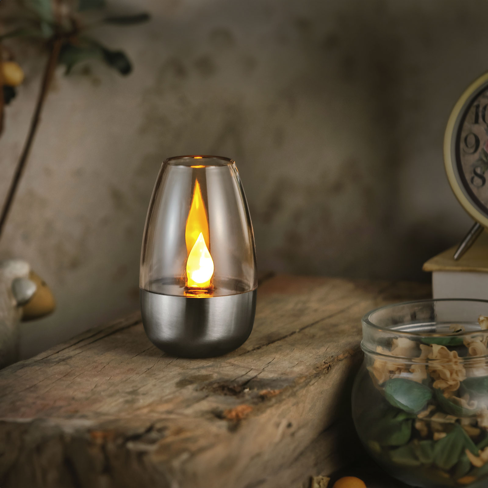 Iluminat Exterior si Solar - Lampa solara LED tip lumanare cu efect flacara, lumina calda, decor gradina terasa exterior