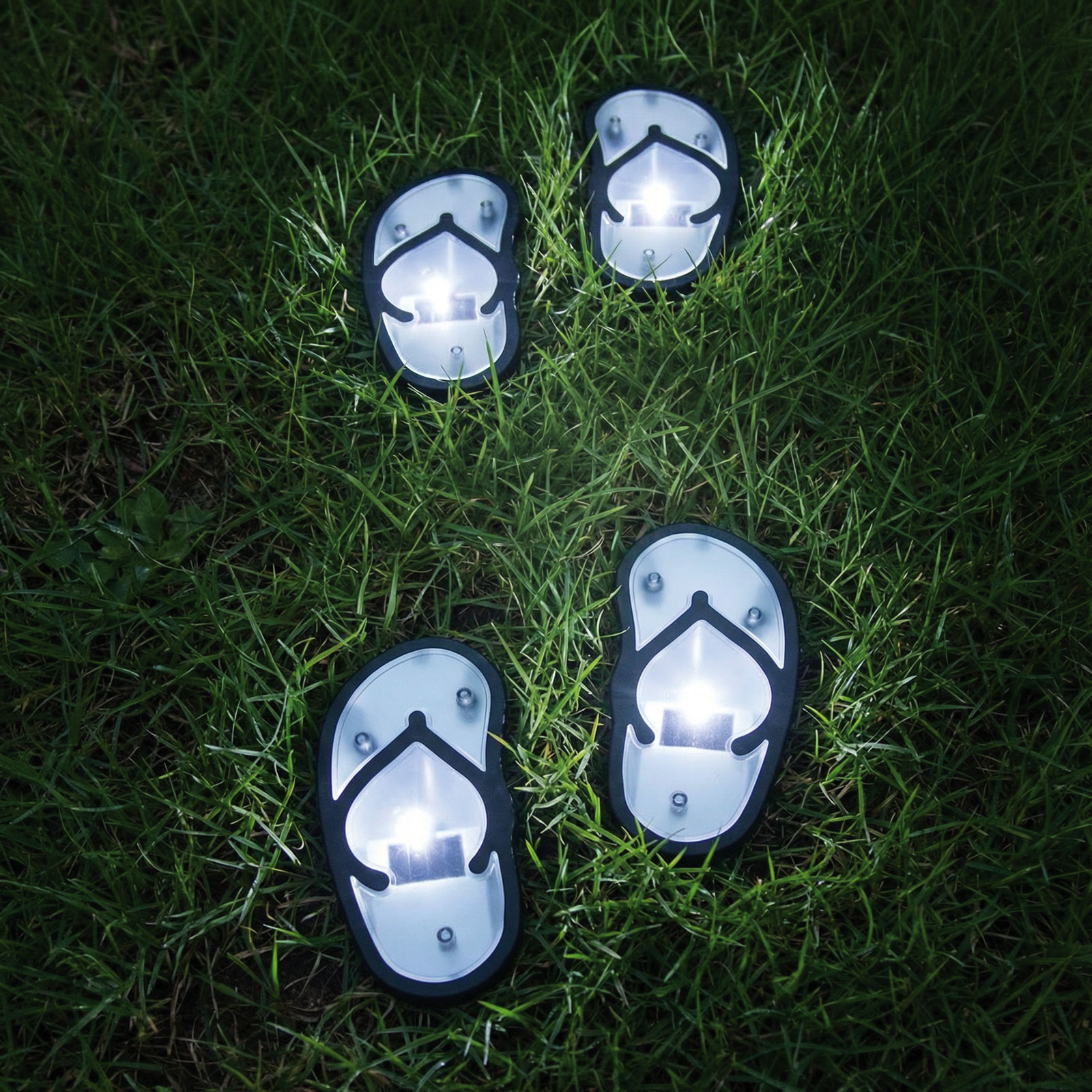 Iluminat Exterior si Solar - Lampă solară - papuci de plajă - alb rece - 12,7 x 8,5 cm