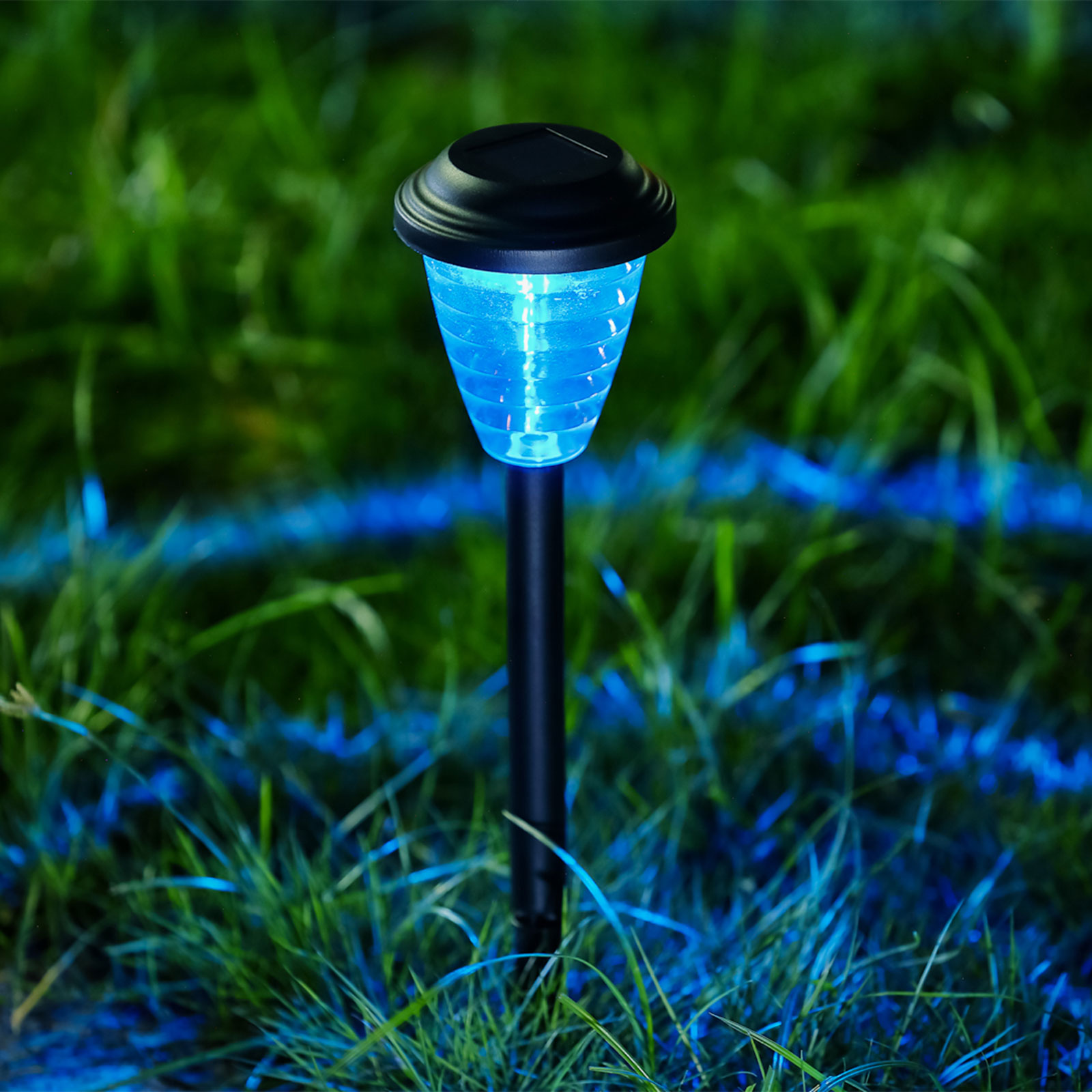 Iluminat Exterior si Solar - Lampa solara gradina LED RGB schimbare culori, 36 cm, cu tarus, iluminat exterior decorativ