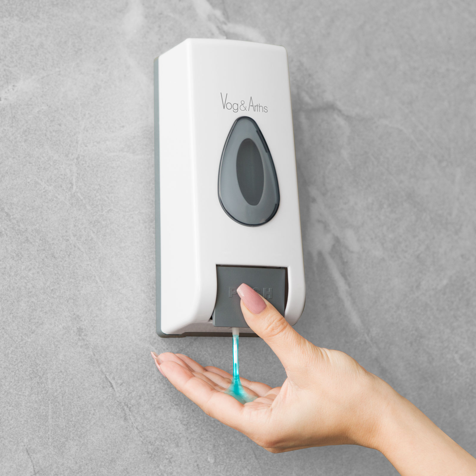 Dozator de săpun cu pompă manuală - 350 ml - perete - alb [0]