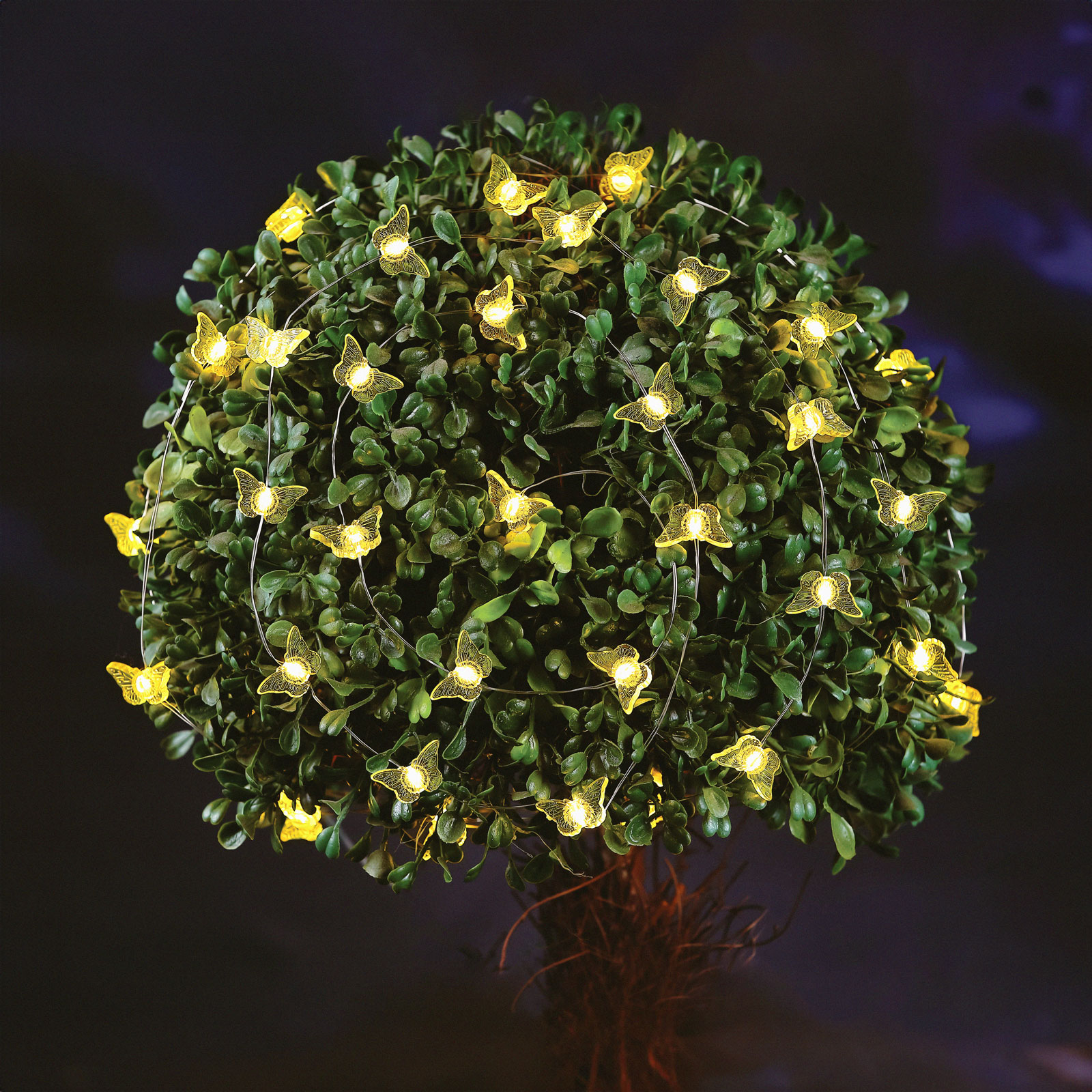 Lampă solară - fluture - 2,4 m - 25 LED alb cald [0]