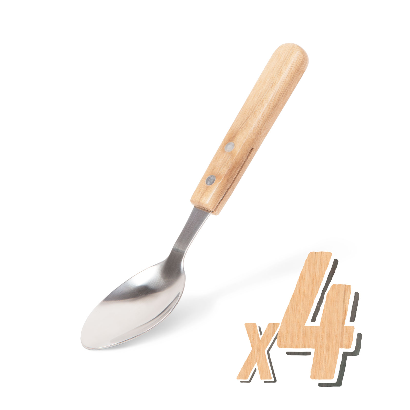 Casa si Gradina - Lingura de grill - 4 buc - cu mânere din lemn