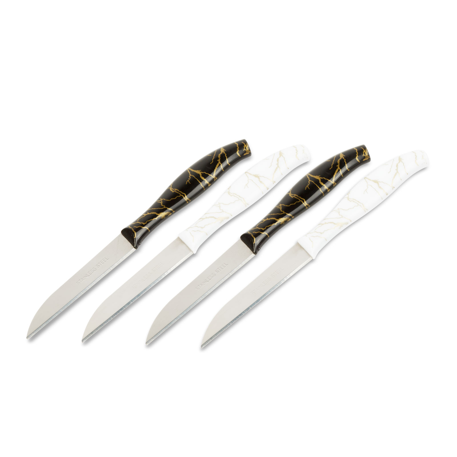 Kit cuțit de bucătărie - 15 cm - negru / alb - 4 bucăți / pachet [0]