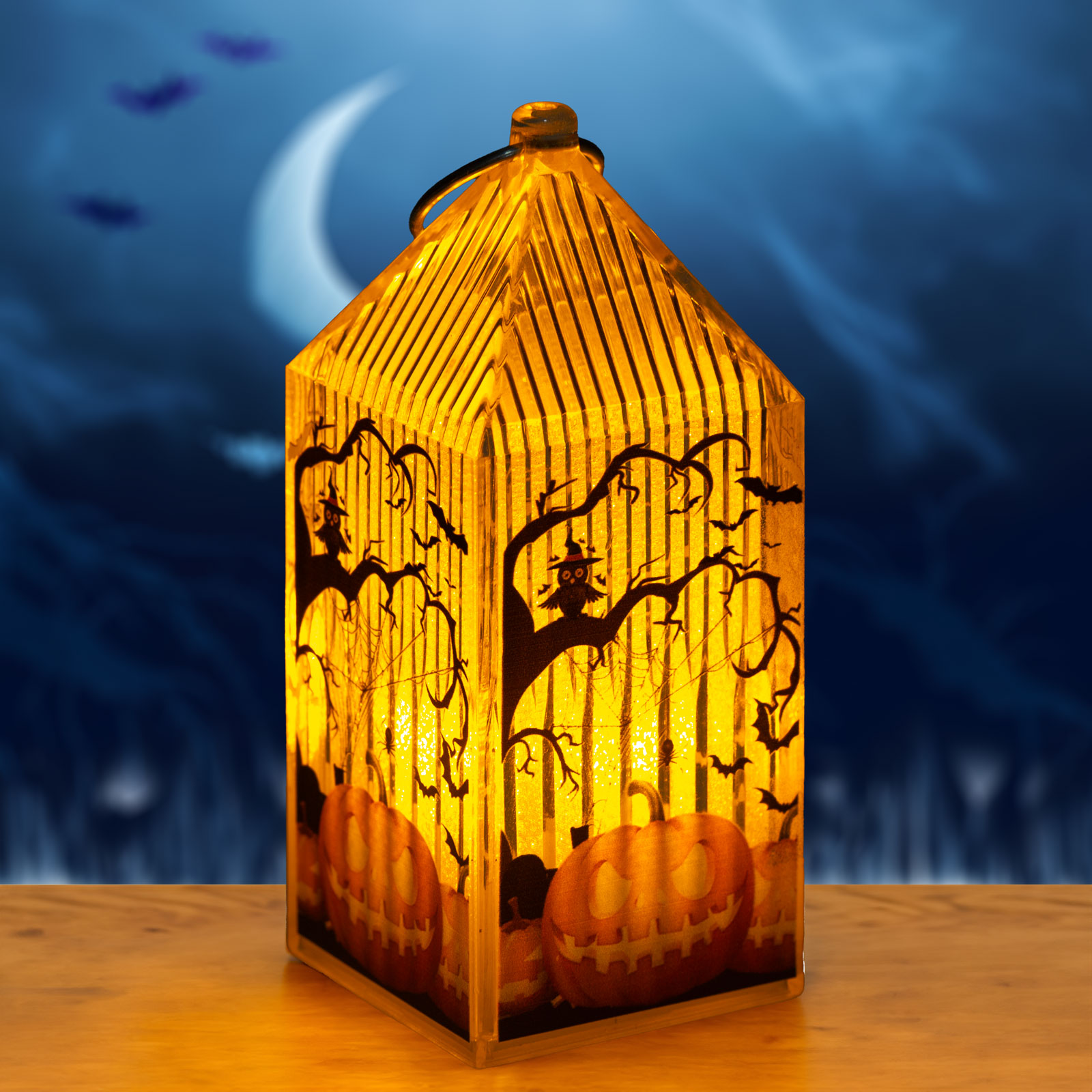 Lampă LED Halloween - dovleac - LED portocaliu - 2 x LR44 - 4 x 4 x 9,5 cm [0]