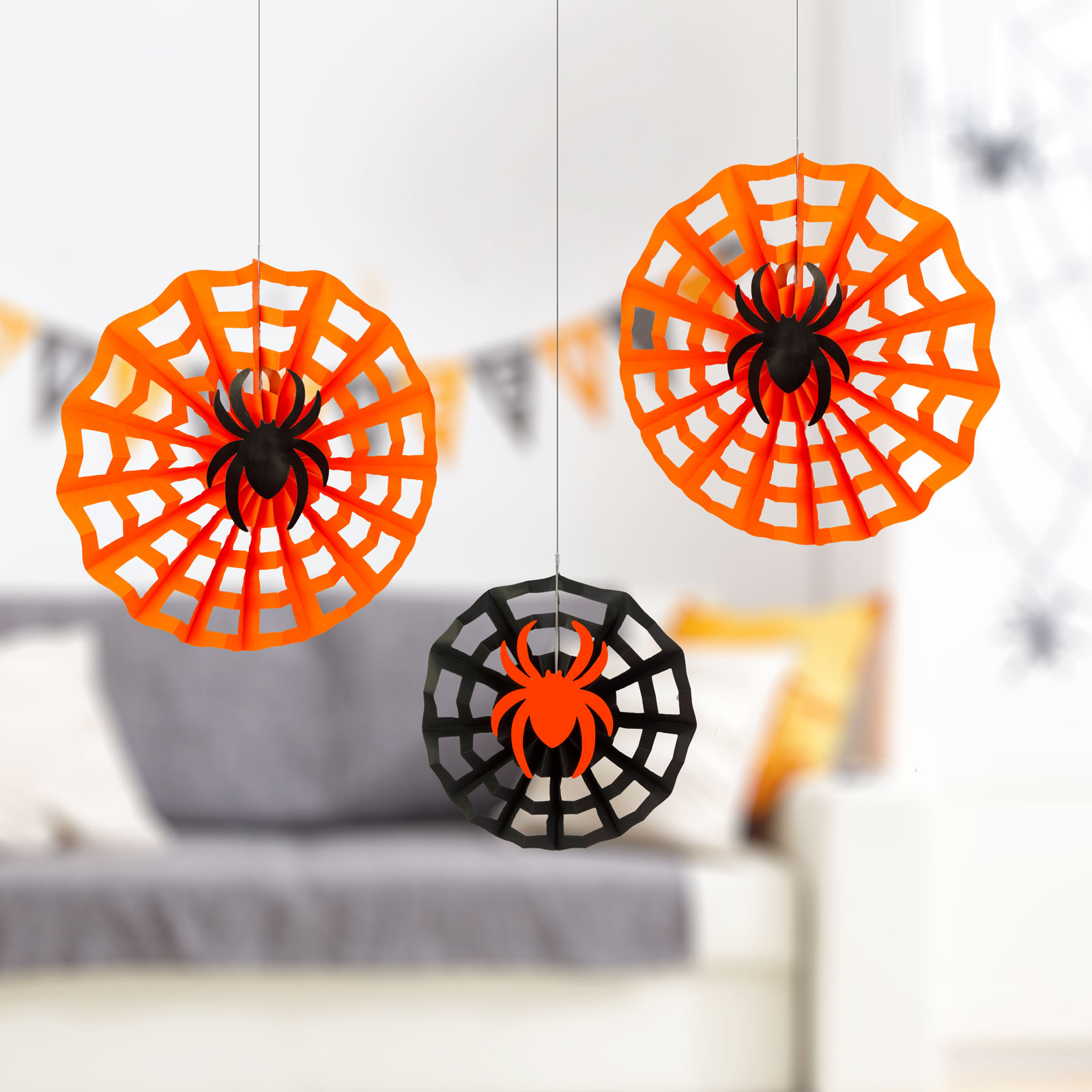 Decorațiune de Halloween - set pânză de păianjen - hârtie - 30/40 cm - 3 buc / pachet [0]