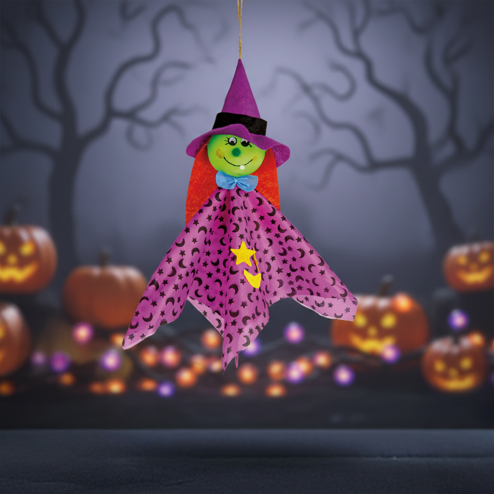 Decorațiune de Halloween - suspendabilă - vrăjitoare - 48 x 44 cm [0]