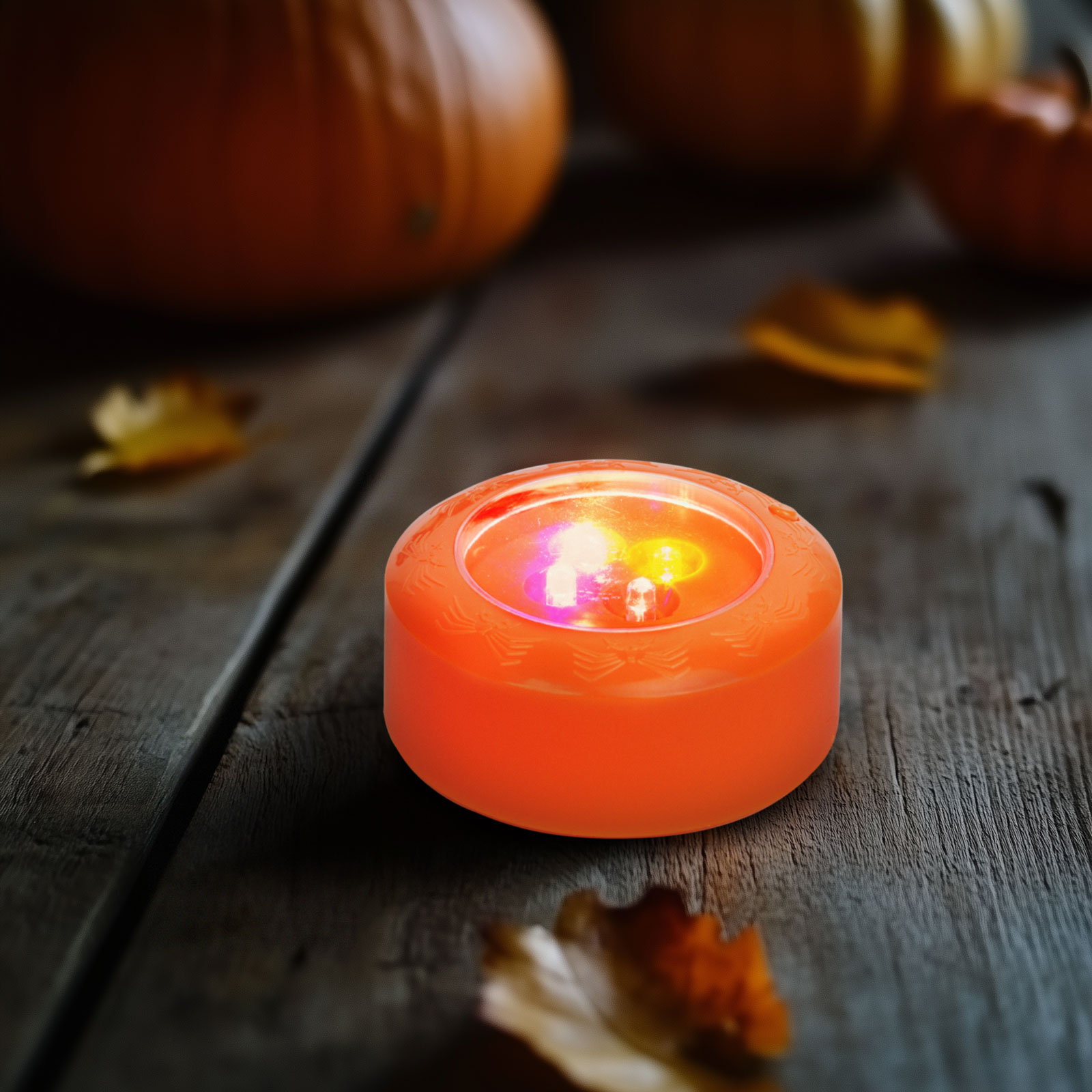 Iluminare pentru Halloween cu LED - LED 4 culori - 2 x AAA - portocaliu - 77 x 35 mm [0]