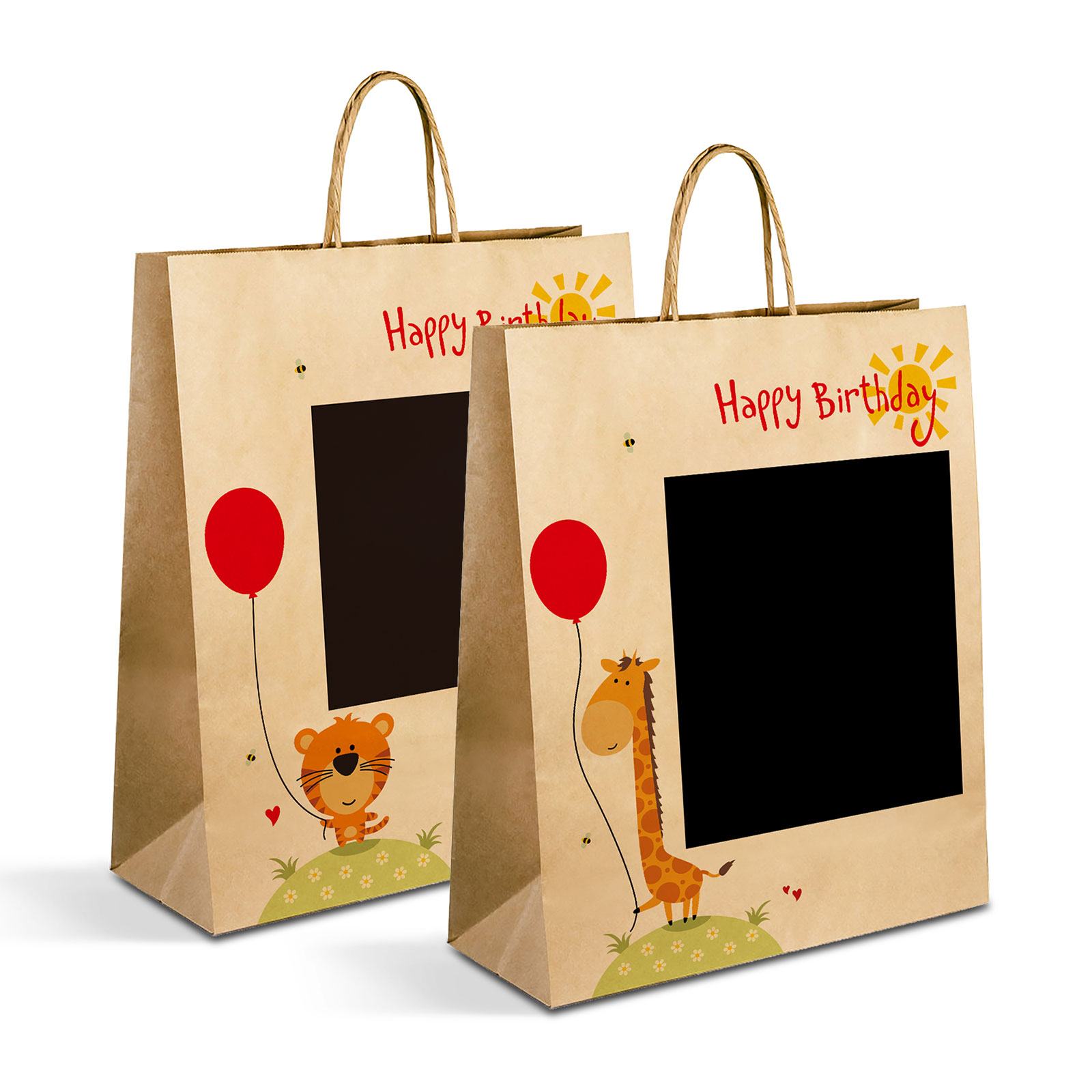 Pungă cadou - hârtie "Craft" - 265 x 127 x 330 mm - 2 tipuri/ pachet [0]