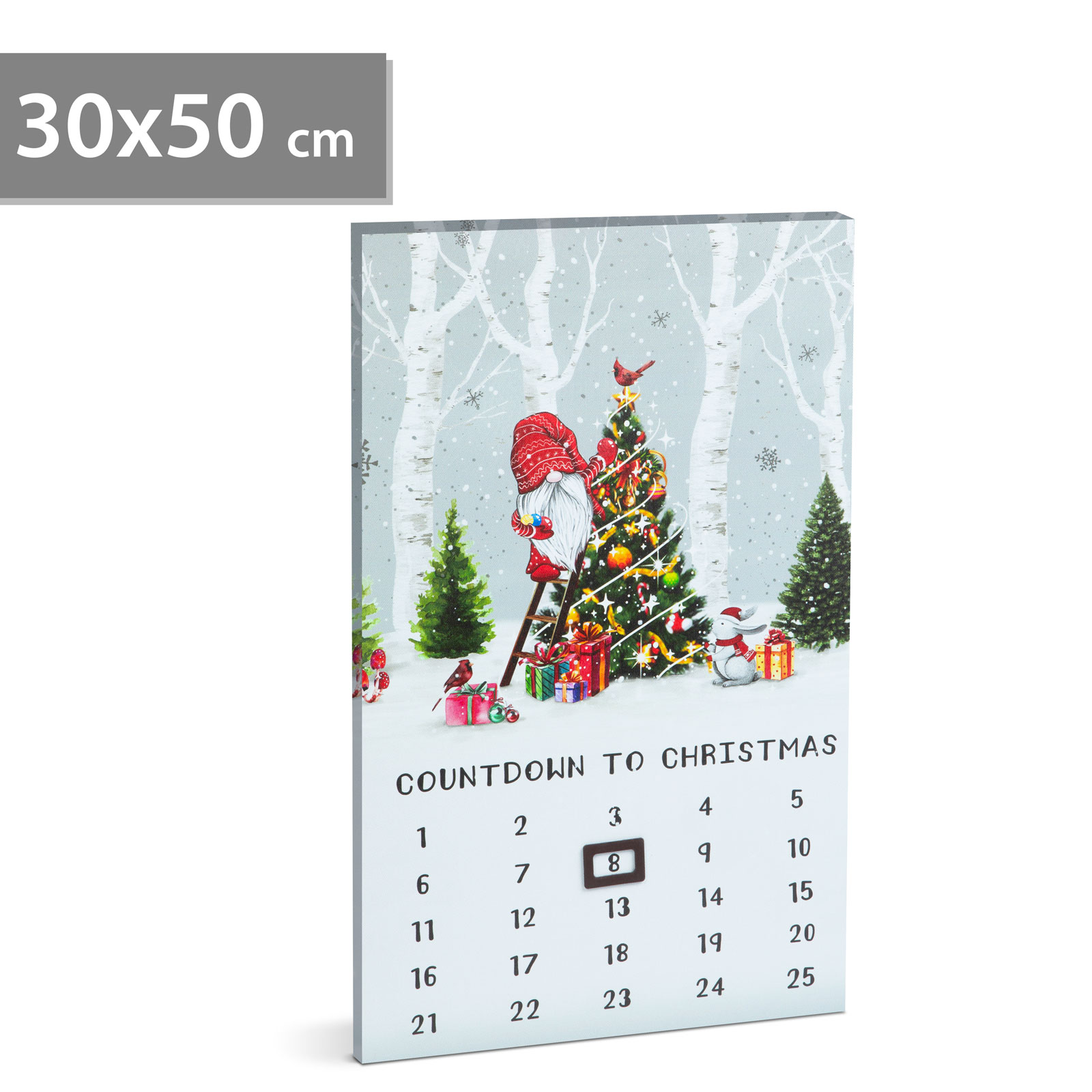 Tablou decorativ cu LED - calendar -  2 x AA, 30 x 50 cm [1]