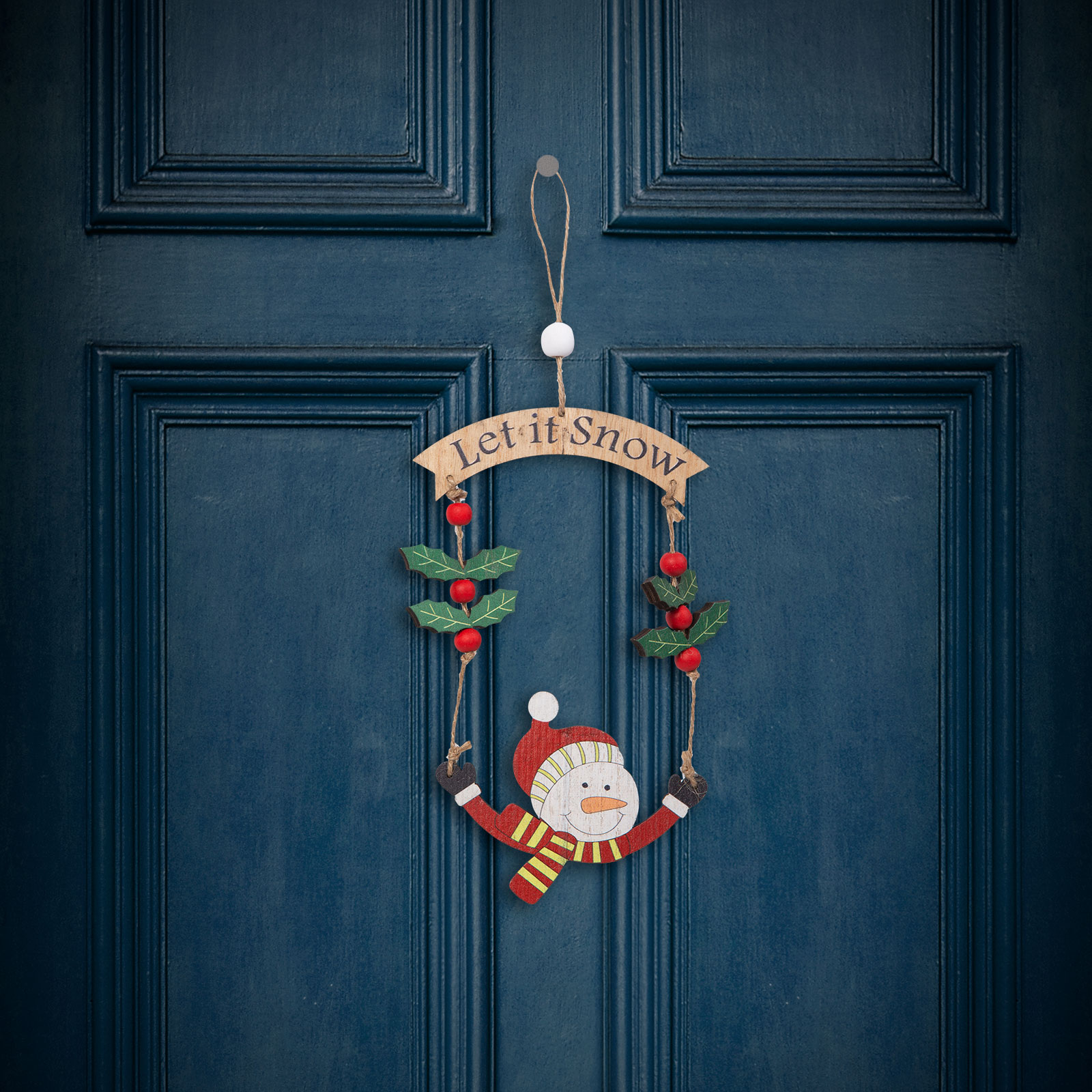 Decor de Craciun - Lemn, om de zăpadă - 13 x 17 cm [0]