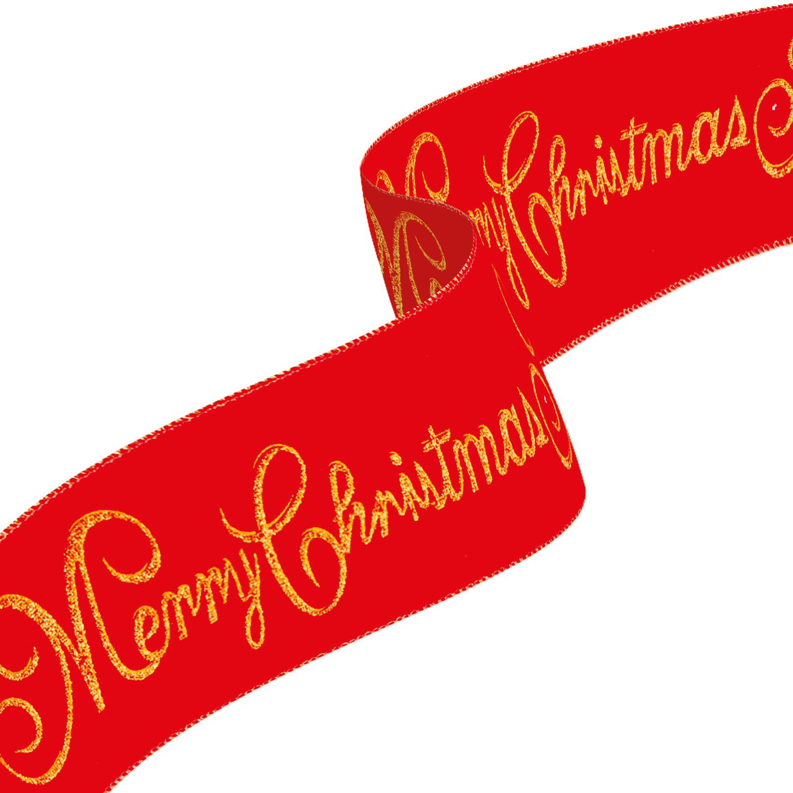 Panglică de Crăciun - roșie - "Crăciun Fericit" - 60 x 8 cm [0]