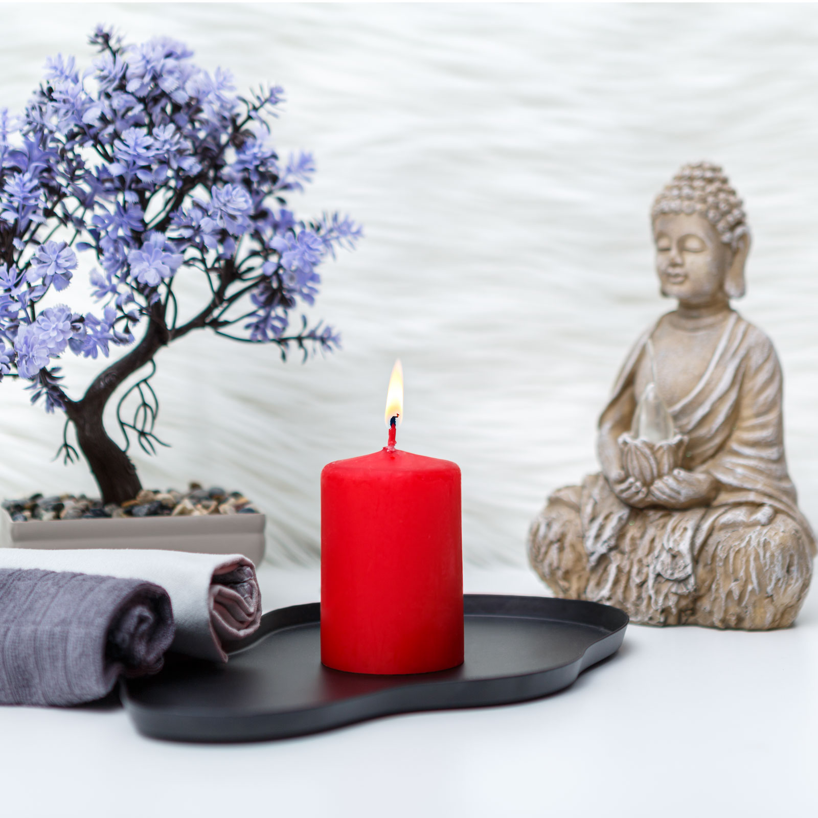 Lumanare - rosie, fara parfum - 130 g [0]