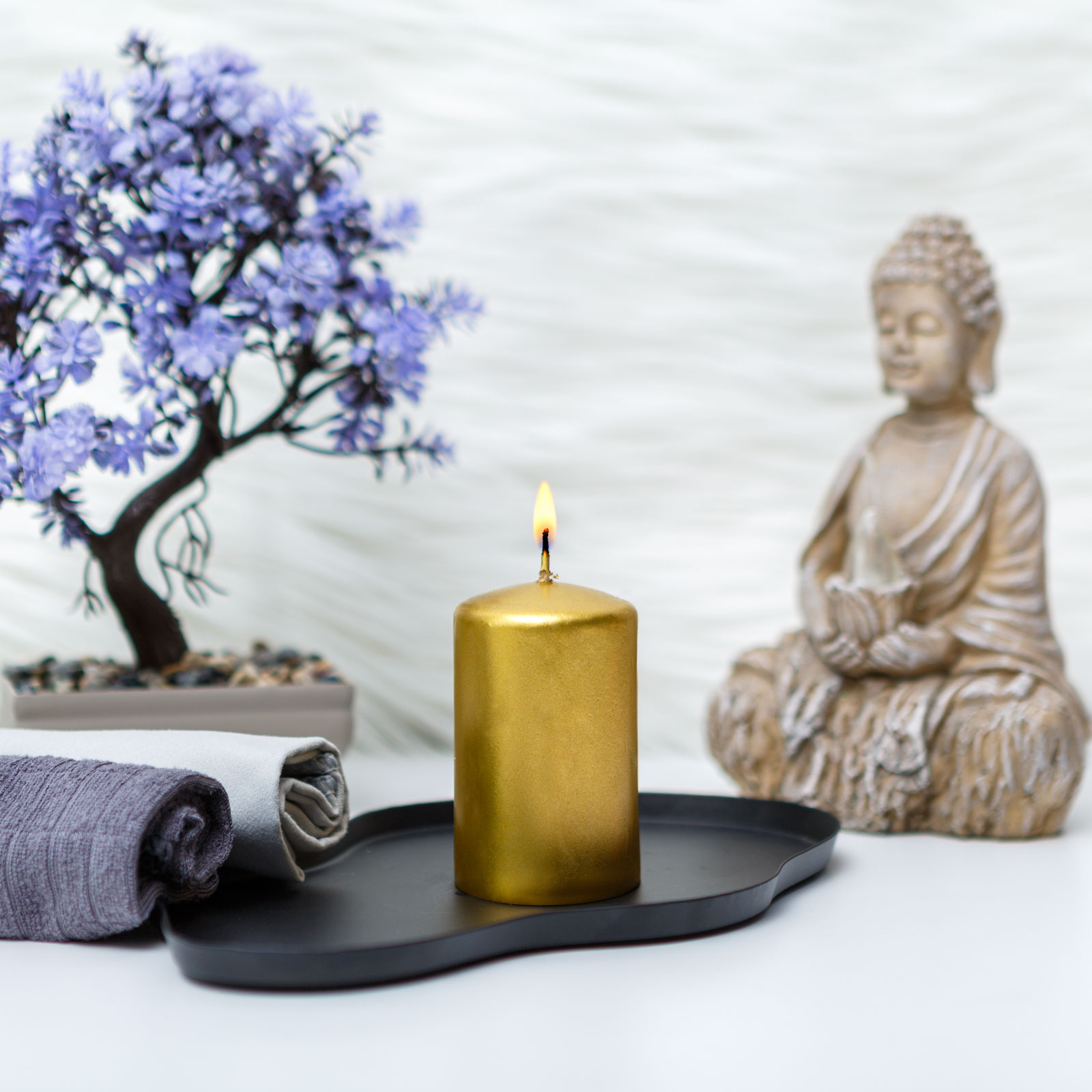 Decor Interior - Lumanare - auriu, fara parfum - 130 g