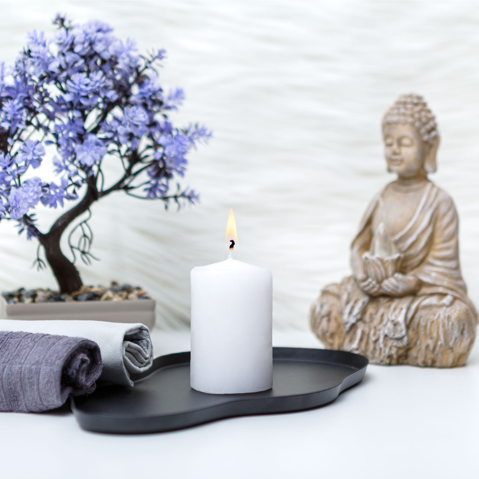 Lumanare - alba, fara parfum - 130 g [0]