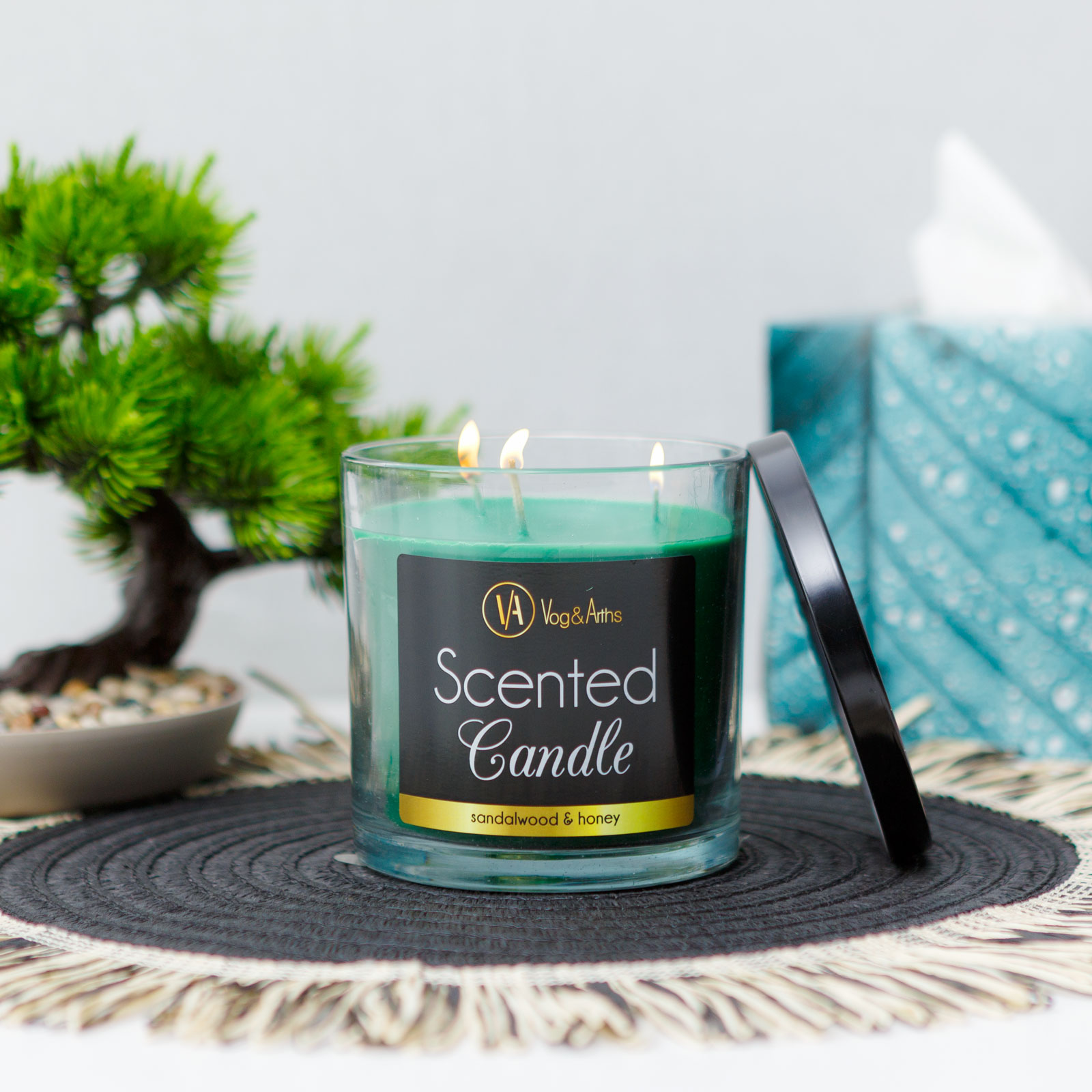 Lumanare parfumata - lemn de santal si miere - 350 g [0]