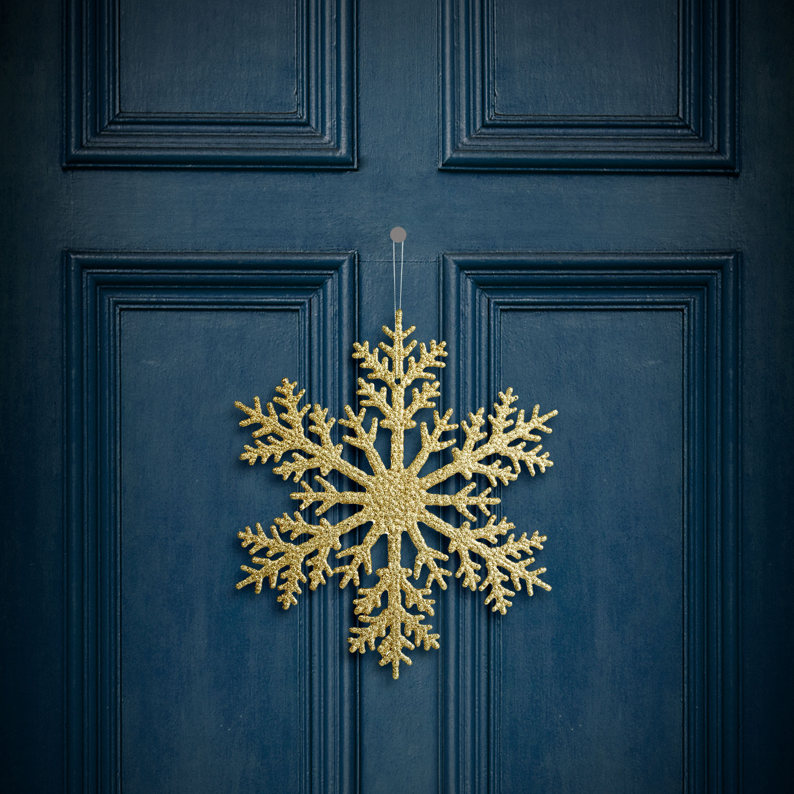 Decorațiune de Crăciun - fulg de zăpadă - Auriu sclipitor - de agățat - 31 cm [0]