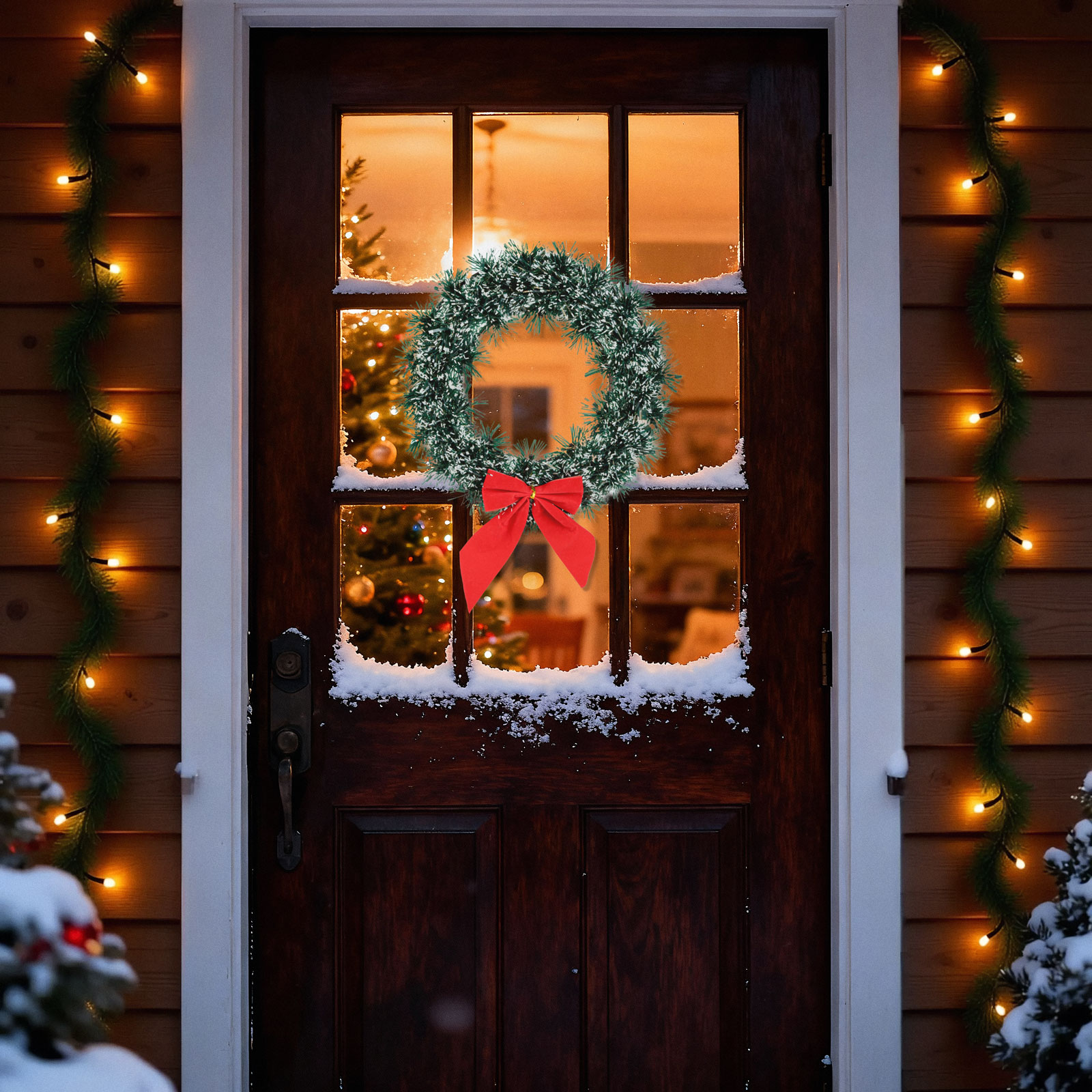 Coroniță de Crăciun pentru ușă - cu fundă - 27 cm [0]