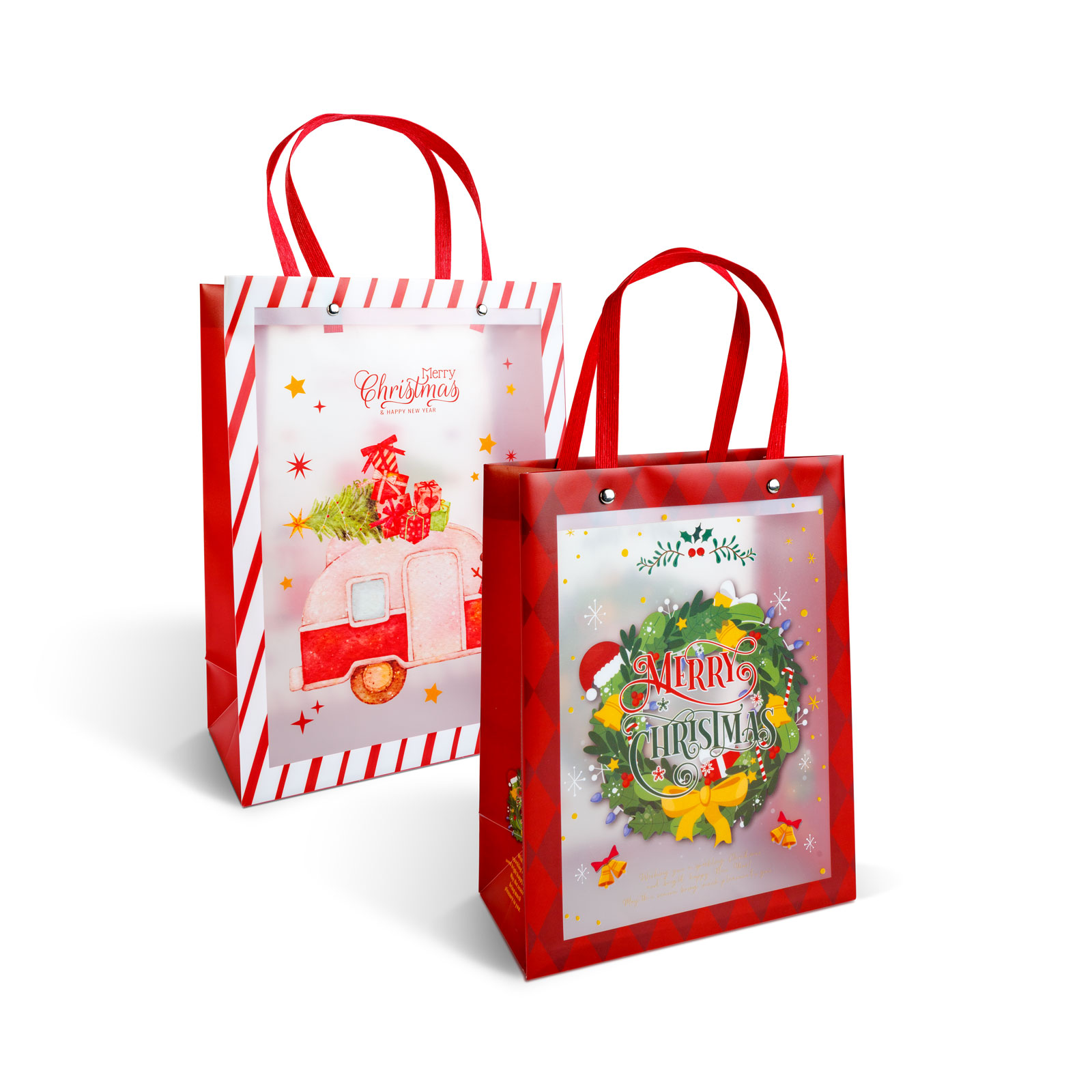 Cadouri romantice si Ziua Indragostitilor - Pungă de cadouri de Crăciun - 24 x 19,5 x 9,5 cm - 2 modele