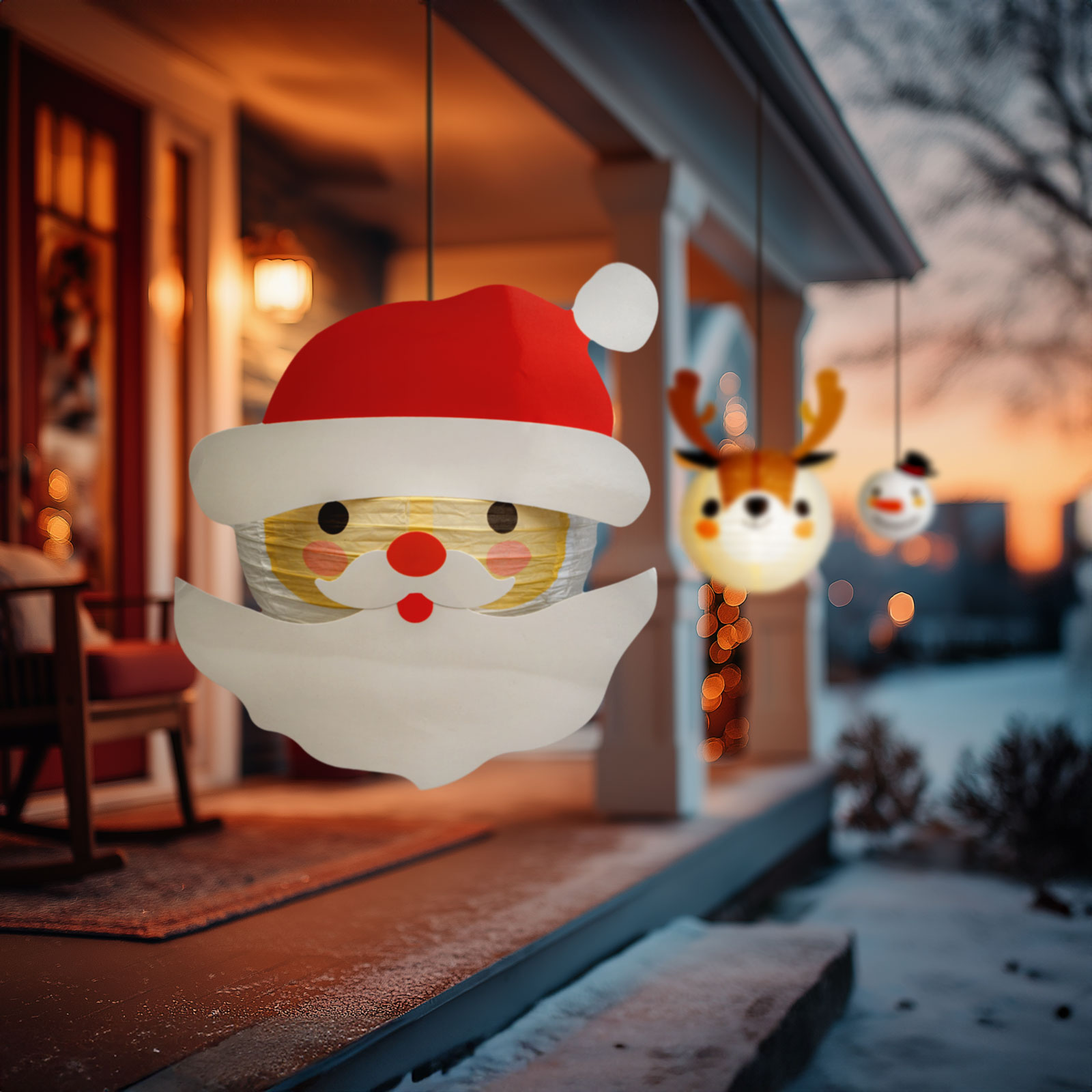 Lampion de Crăciun - Moș Crăciun - hârtie - 30 cm [0]