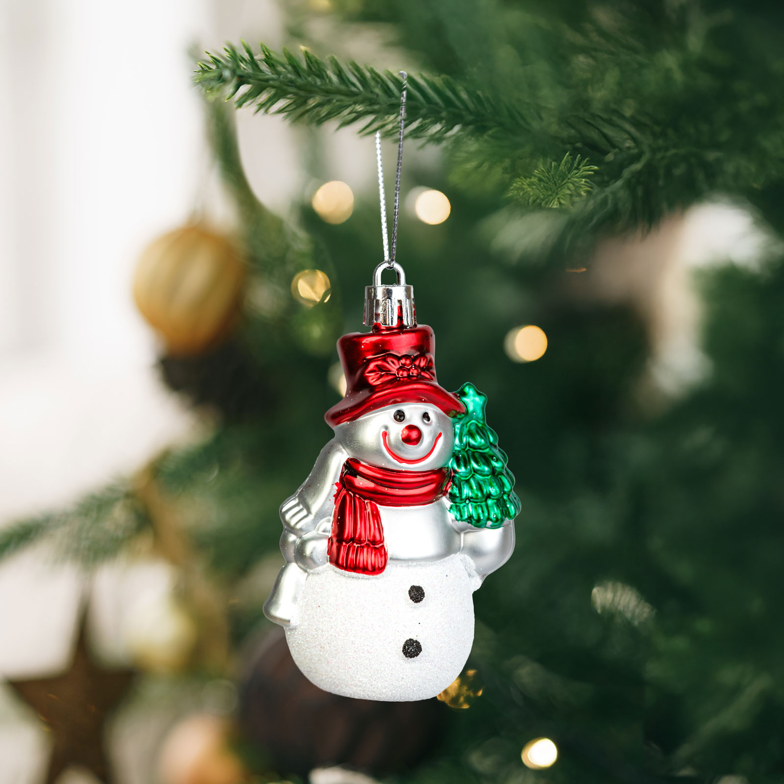 Craciun si Iarna - Decorațiune de Crăciun - om de zăpadă - agățabil - plastic - 9 x 5,5 cm