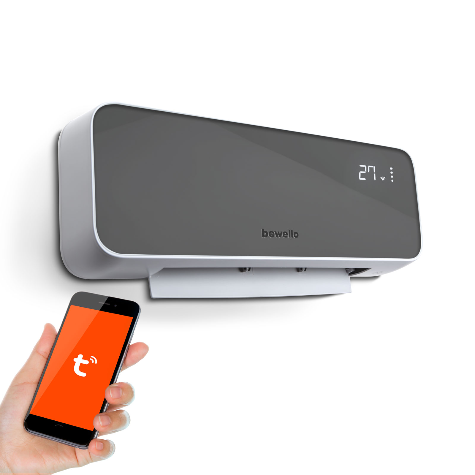 Incalzitor inteligent de perete - 1000/2000W - Tuya - 220 - 240V - gri [0]