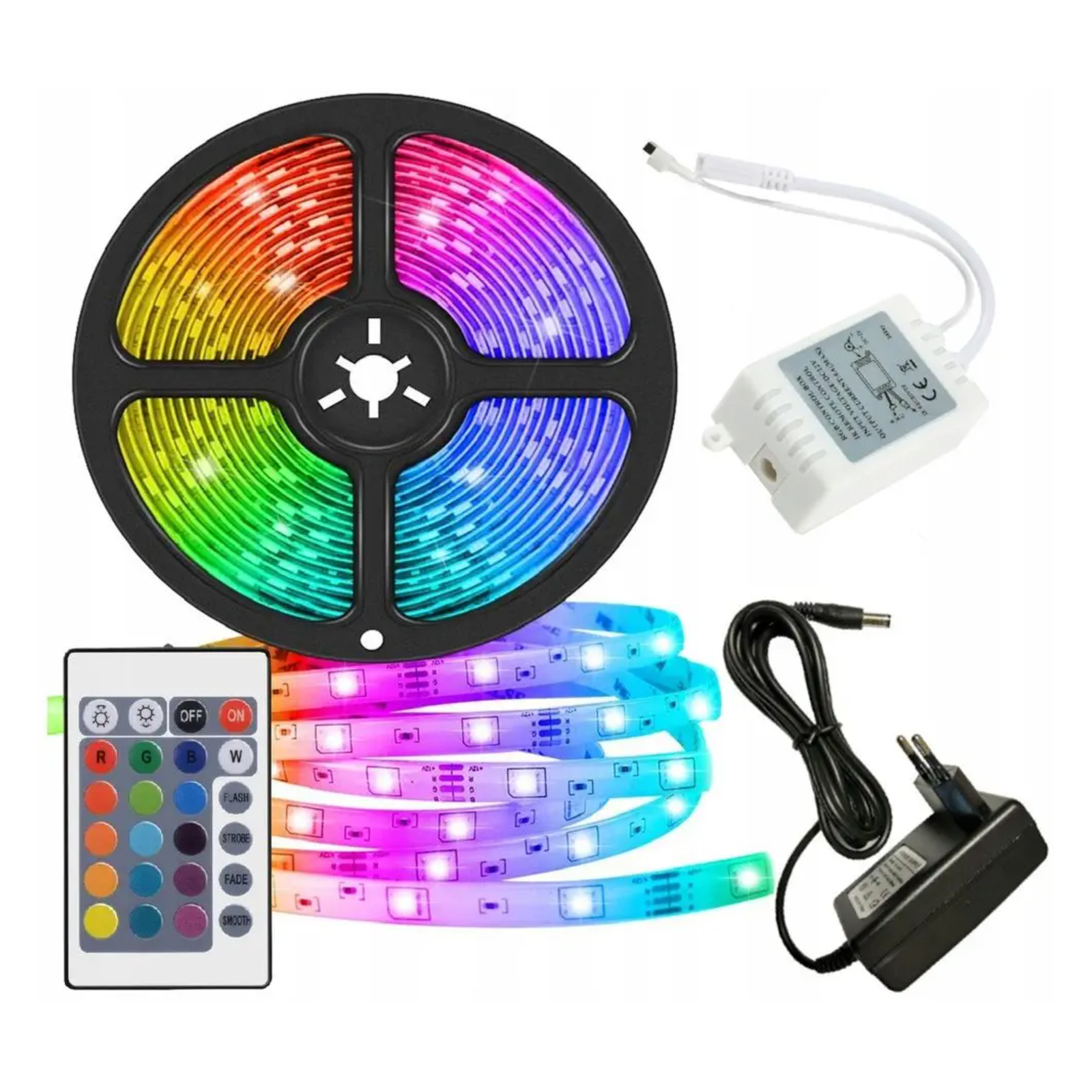 Iluminat Exterior si Solar - Banda LED RGB 5 m, 60 LED/m, IP65, autoadeziva, control de la distanta, interior exterior