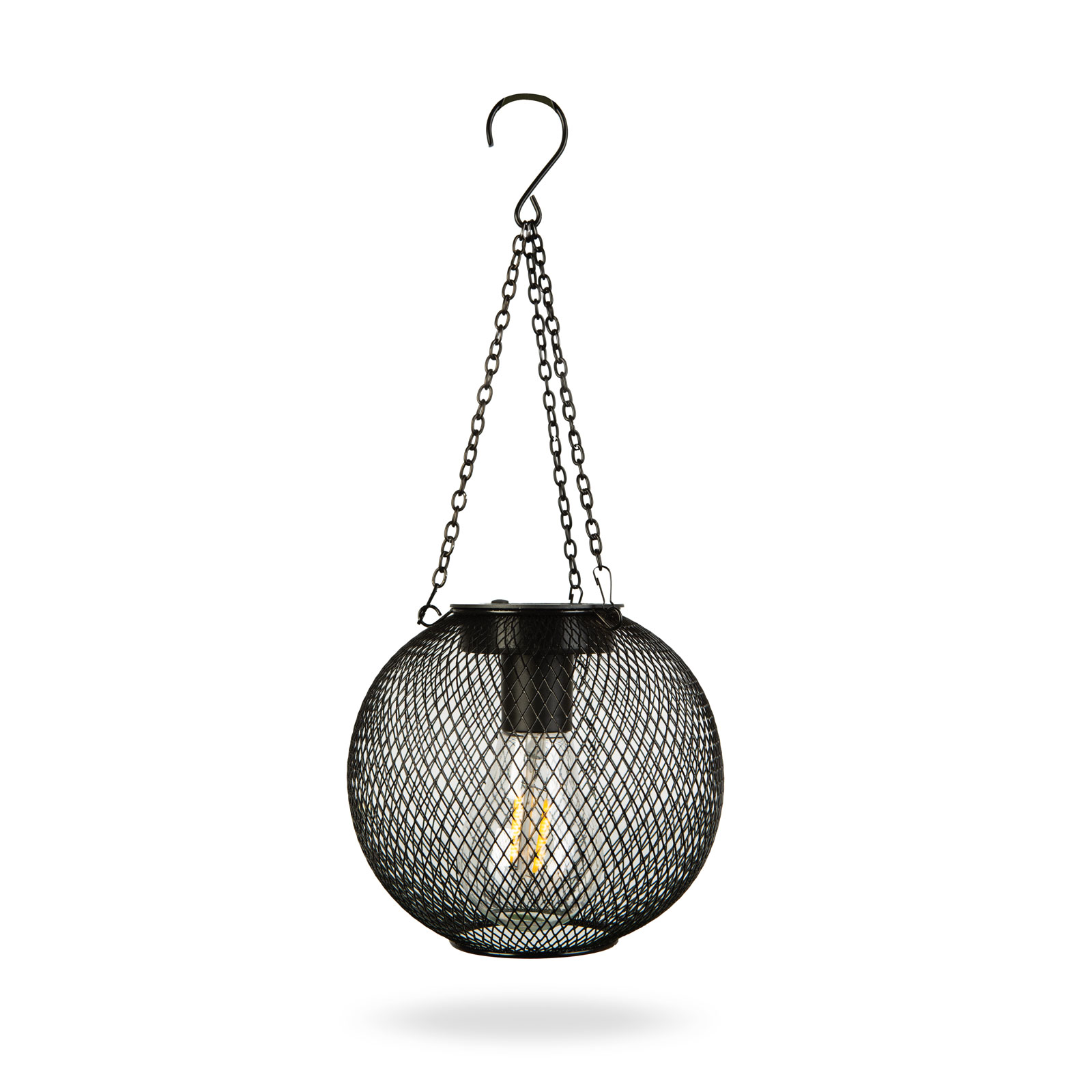 Lampa solara LED suspendata Ø14.5x13.5 cm alb cald pentru gradina, terasa, balcon IP44 [1]