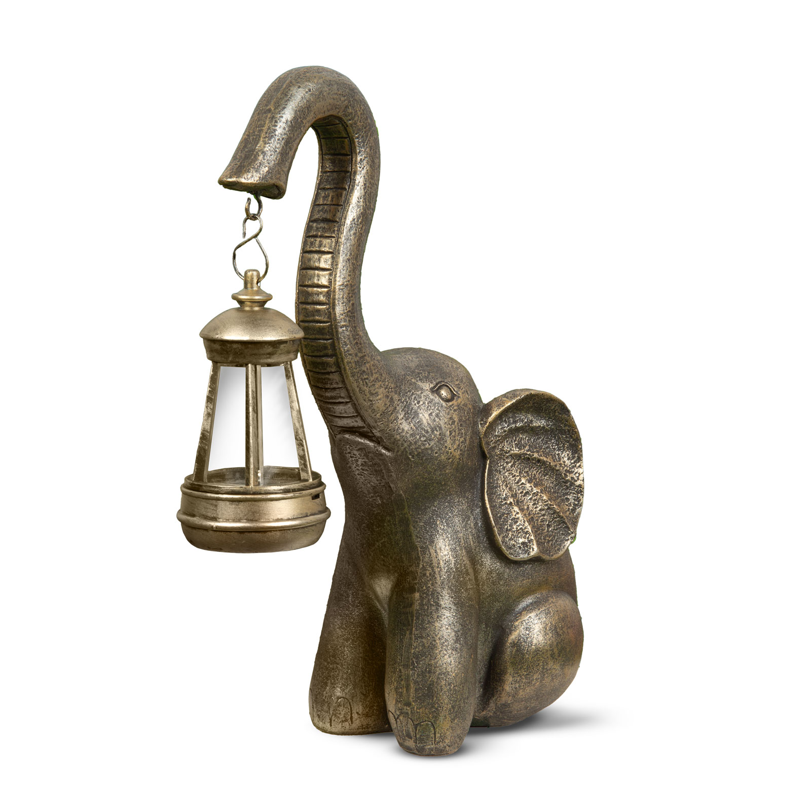 Lampa solara LED elefant alb cald decor gradina terasa 30.5x12x24 cm IP44 [1]