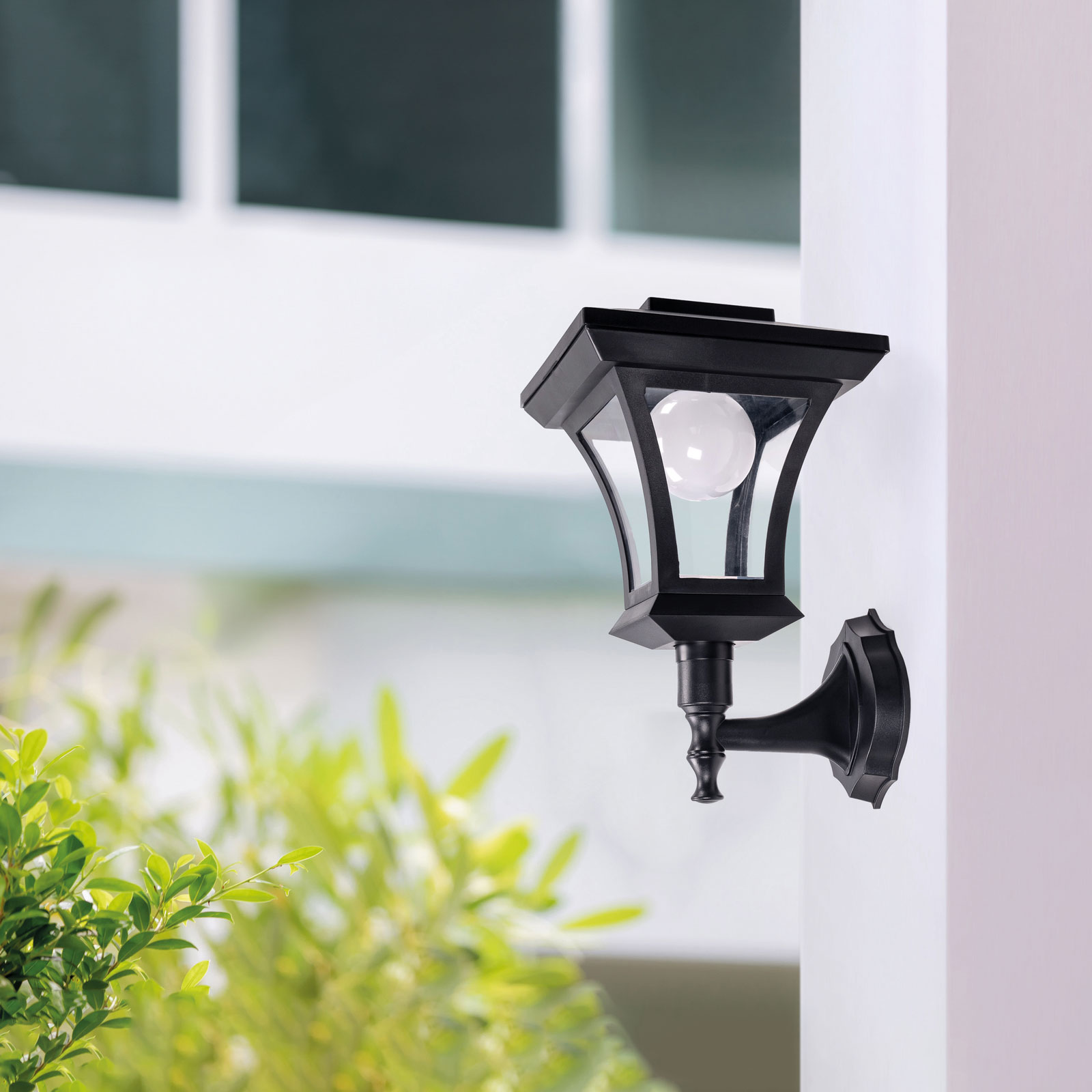 Lampa solara LED de perete 8 LED alb cald 21x21 cm pentru gradina, terasa, gard IP44 [1]