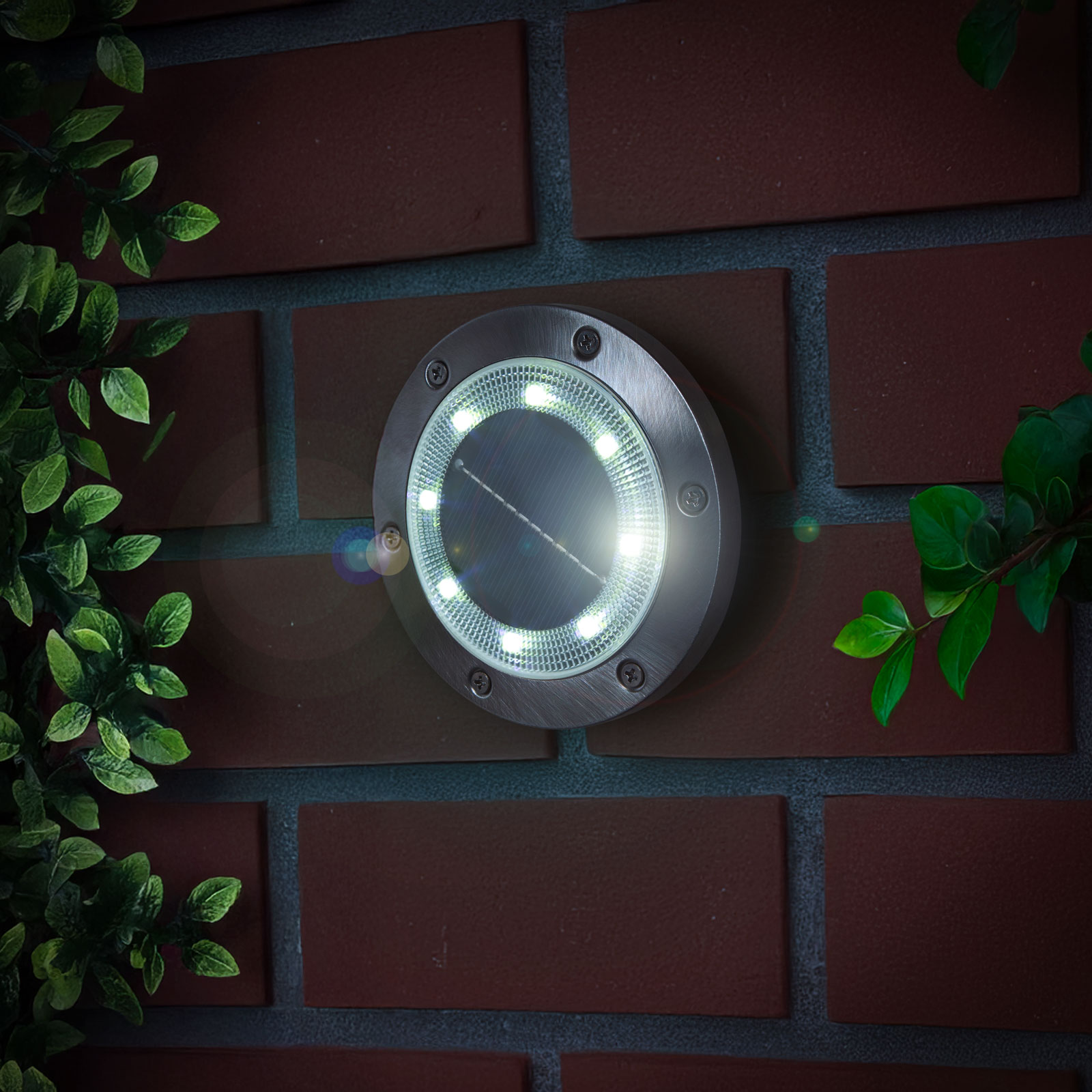 Lampa solara LED perete gradina, 12 cm, 8 LED SMD alb rece, exterior, incarcare automata IP rezisten [1]