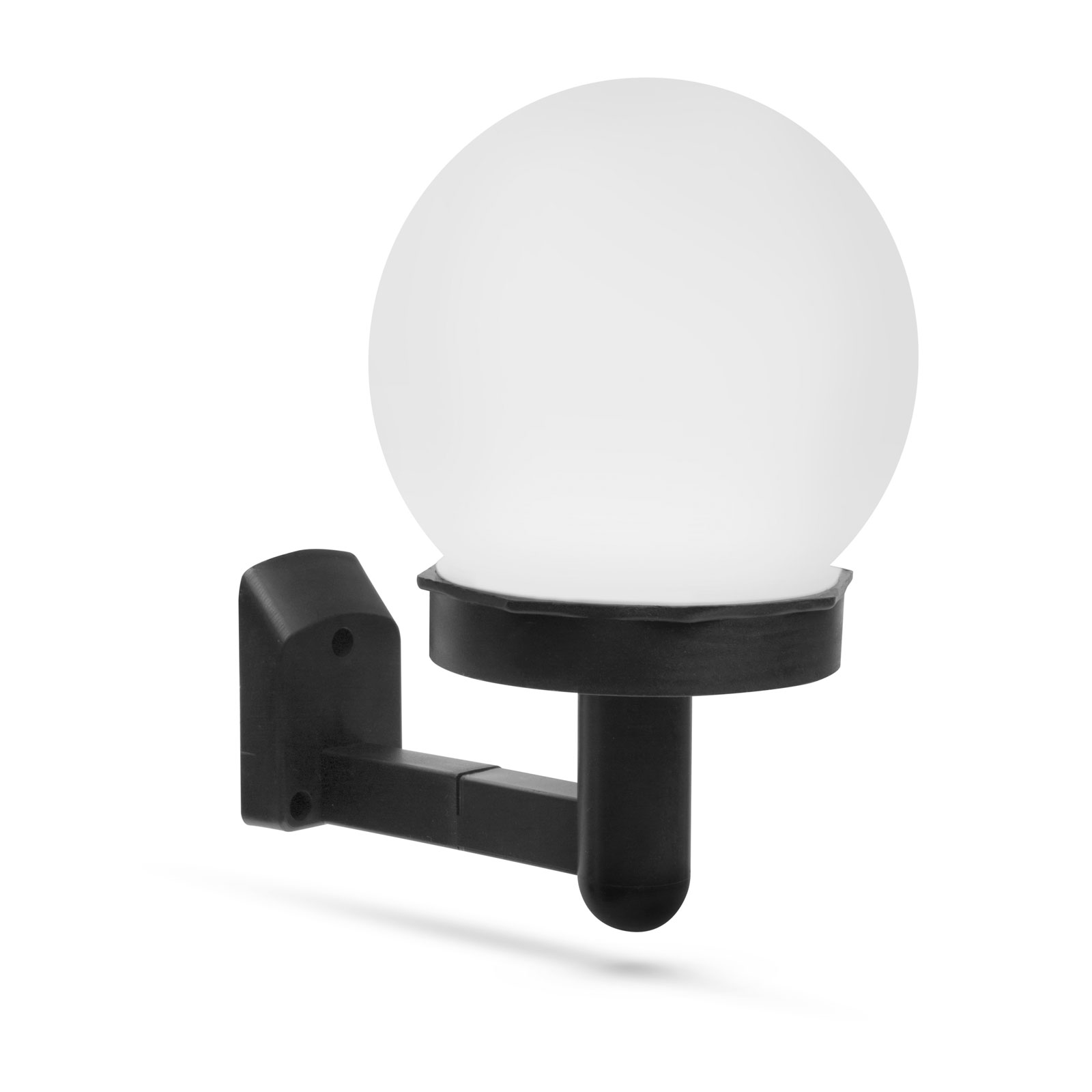 Lampa solara LED perete, iluminat exterior, alb rece, montaj cu suruburi, IP44, plastic negru [1]