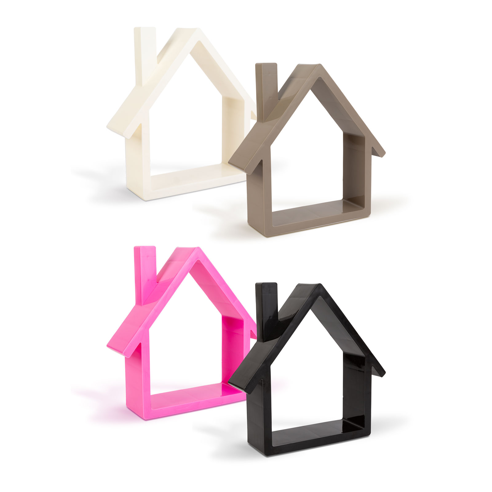 Raft decorativ perete forma casa 24 cm, 4 culori, pentru plante si obiecte, decor interior modern [1]